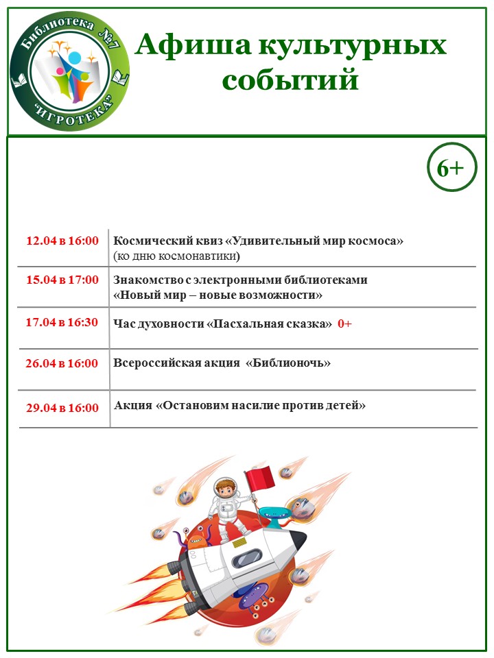 Б.7 Афиша культурных событий на апрель